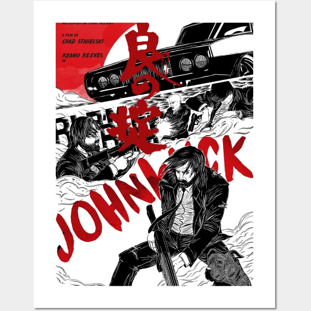 poster John Wick The Golden  Japanese  continental Wall Art by juassicpodcast